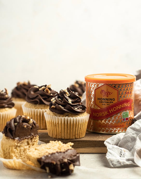 Honning- og bananmuffins
